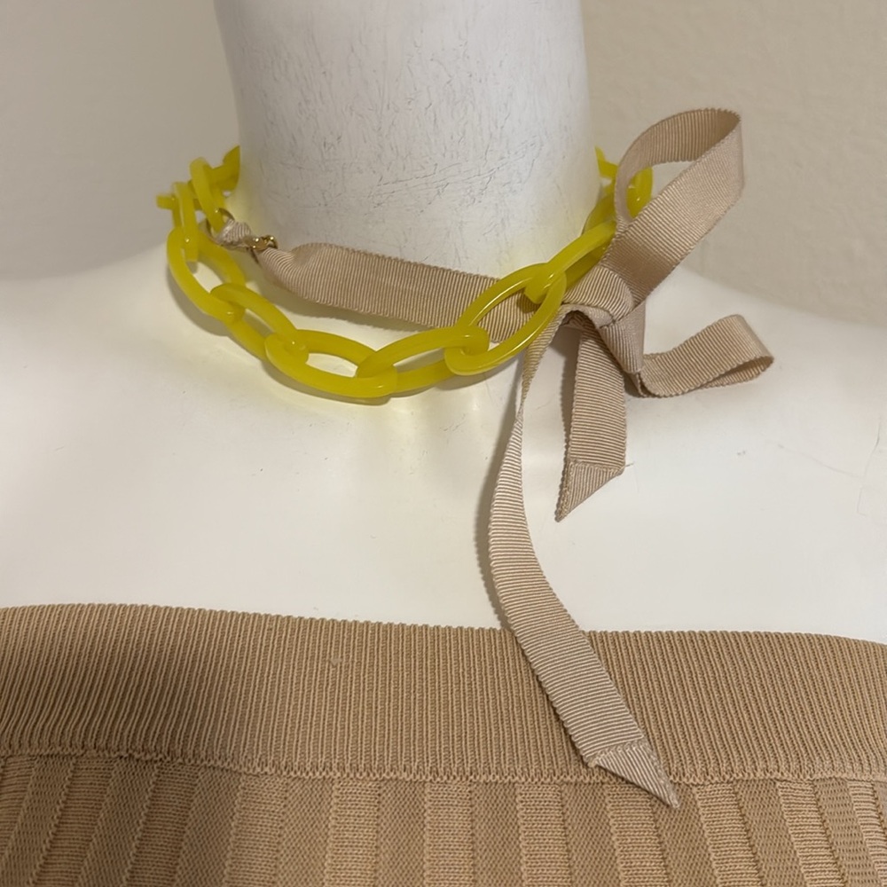 J. Crew Yellow Chunky Necklace Statement Piece